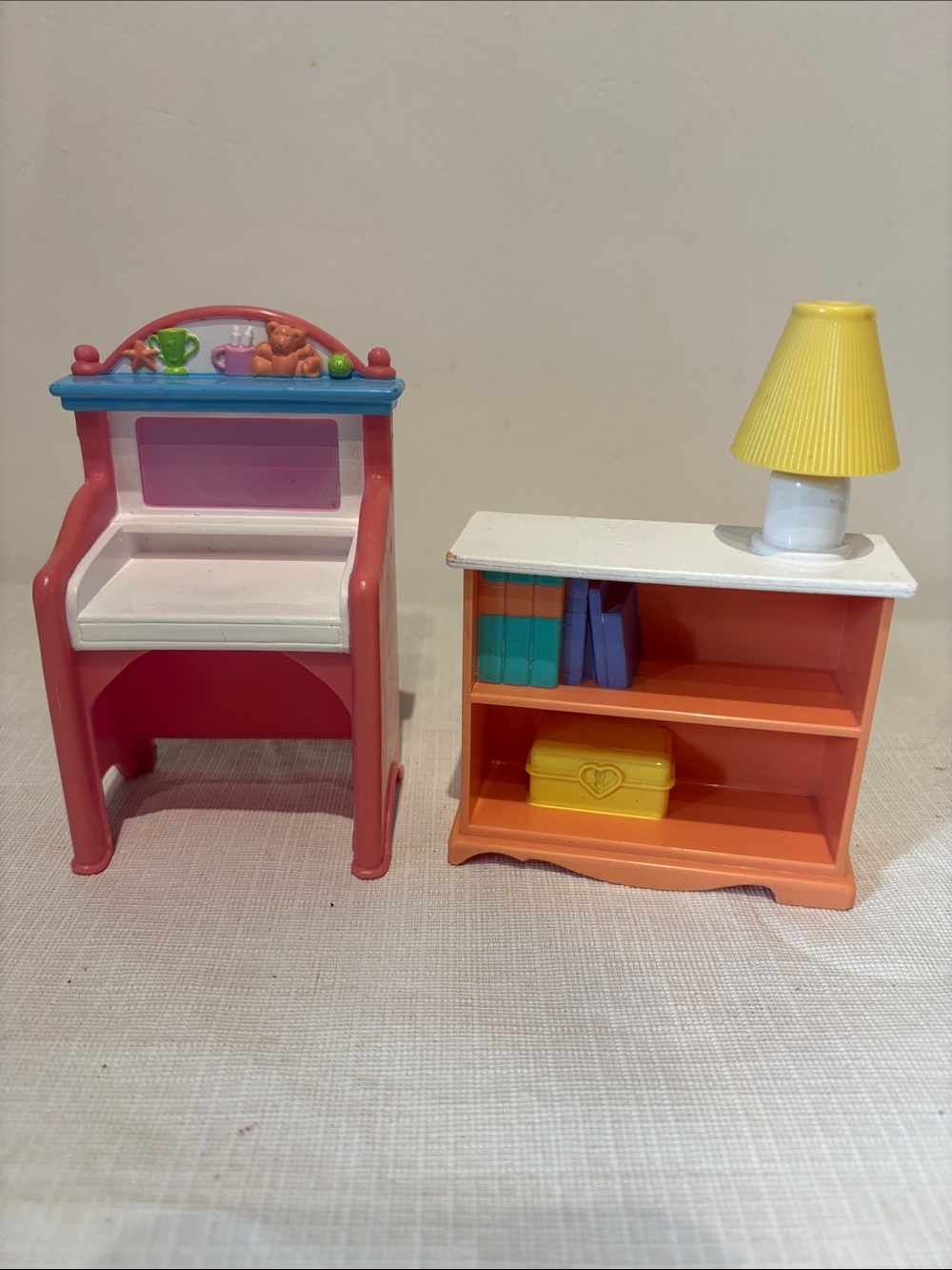 1990s Fisher Price Loving Family Desk & Bookcase